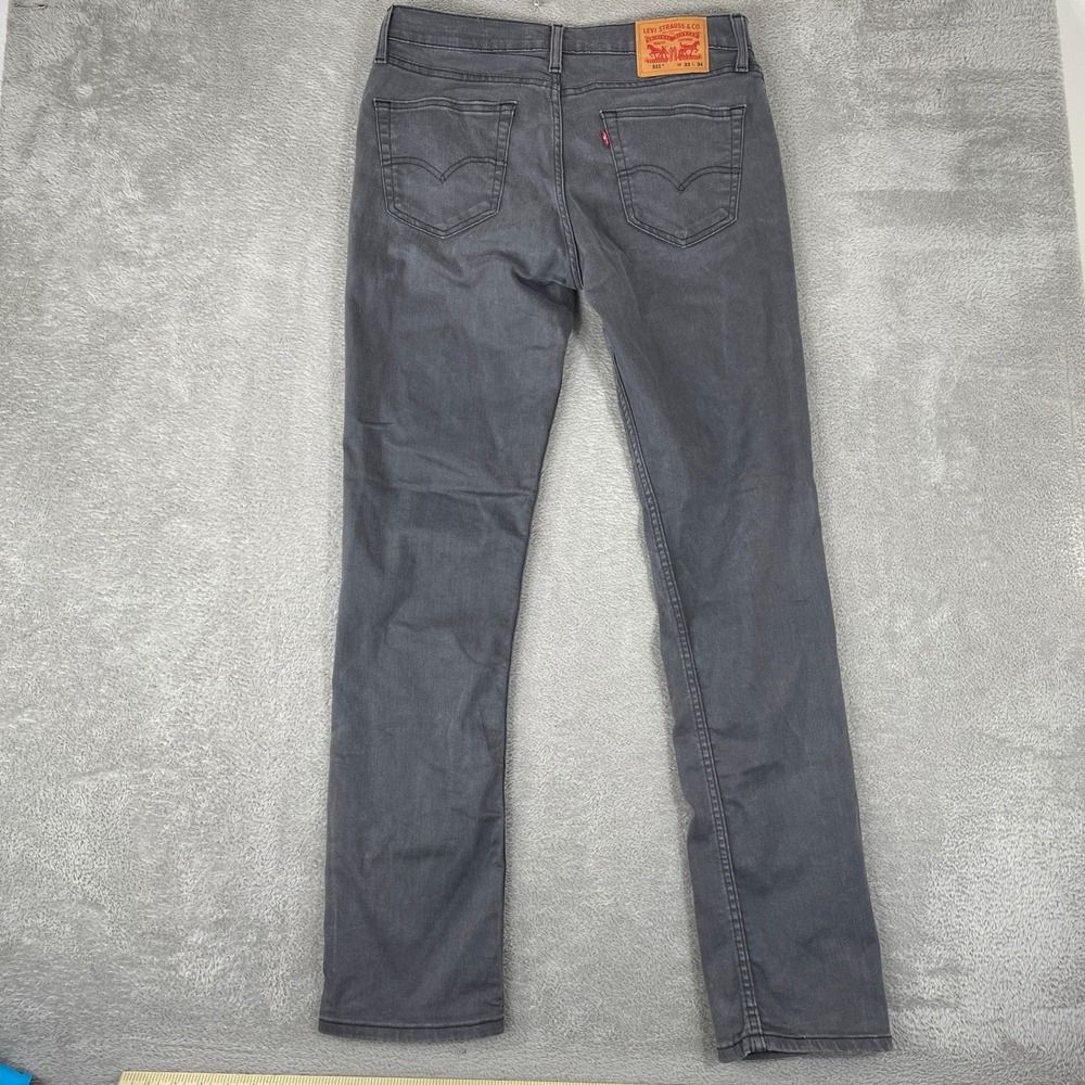 Levis 511 Slim Jeans Mens 33x34 Gray Stretch Denim Waterless Modern Casual - Picture 6 of 12